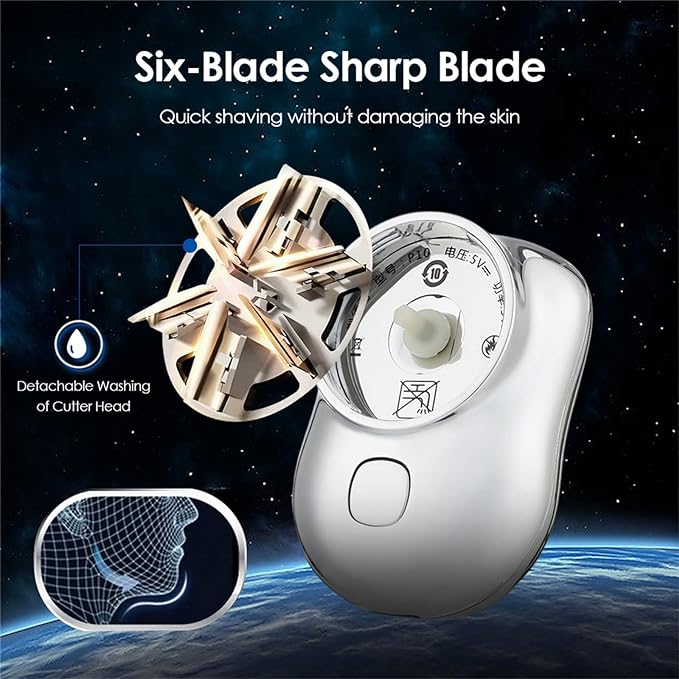 Premium Quality Water Proof Quick Mini 6 Blades Portable USB Rechargeable Cordless Electric Shaver